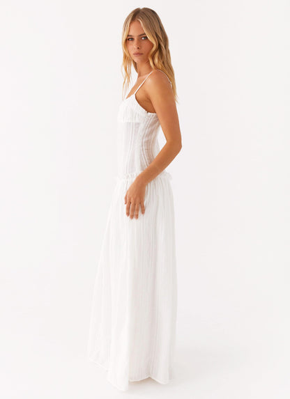 Women's Drop Waist Flowy Wedding Guest Maxi Dress