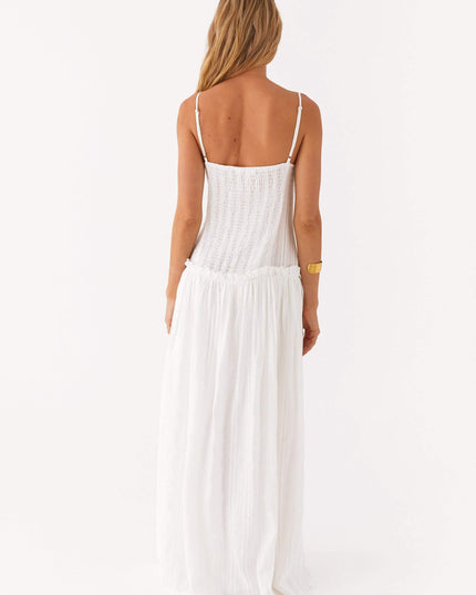 Women's Drop Waist Flowy Wedding Guest Maxi Dress