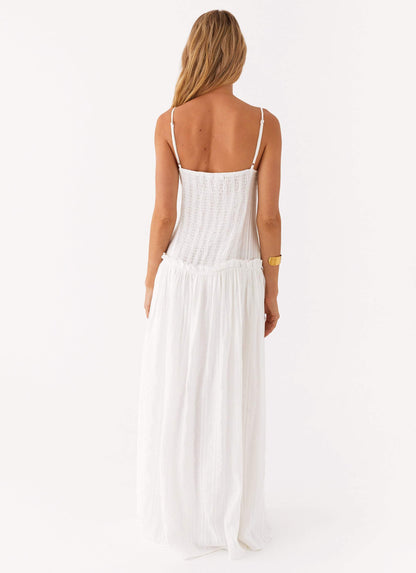 Women's Drop Waist Flowy Wedding Guest Maxi Dress