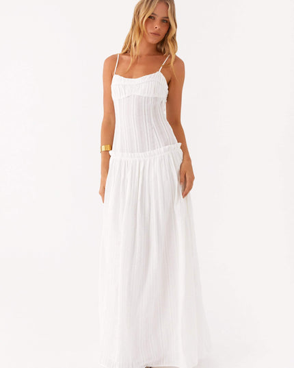 Women's Drop Waist Flowy Wedding Guest Maxi Dress