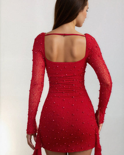 Women's Embellished Bodycon Wedding Guest Mini Dress