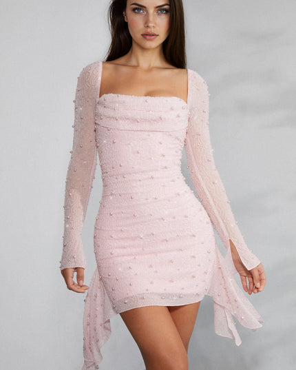 Women's Embellished Bodycon Wedding Guest Mini Dress