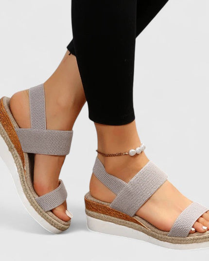 Women's Espadrille Platform Sandals with Elastic Straps
