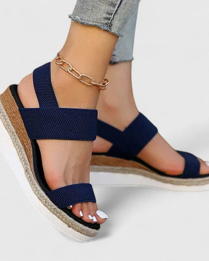 Women's Espadrille Platform Sandals with Elastic Straps