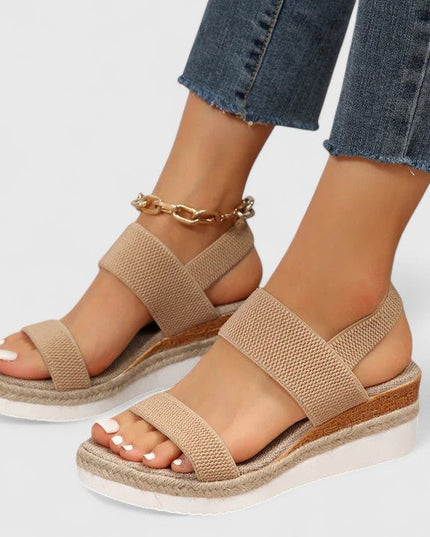 Women's Espadrille Platform Sandals with Elastic Straps
