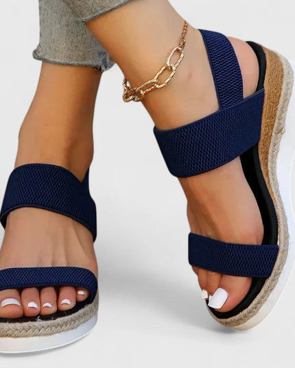 Women's Espadrille Platform Sandals with Elastic Straps