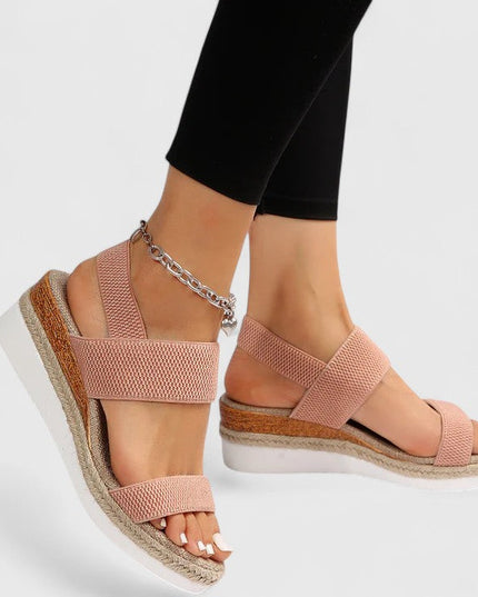 Women's Espadrille Platform Sandals with Elastic Straps