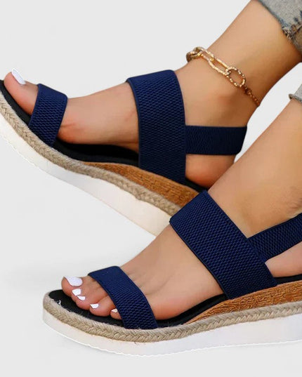 Women's Espadrille Platform Sandals with Elastic Straps