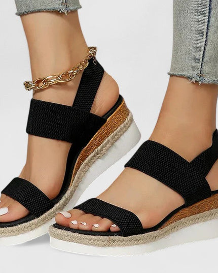 Women's Espadrille Platform Sandals with Elastic Straps