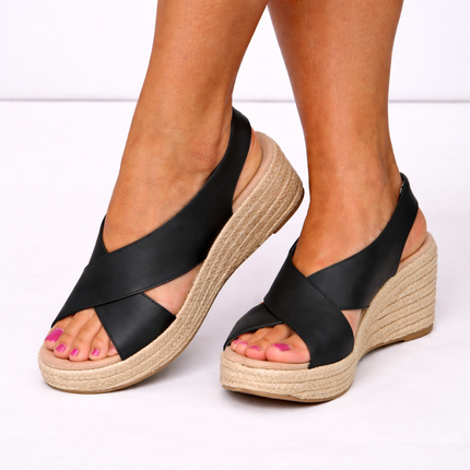 Women's Espadrille Wedges with Crisscross Straps