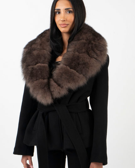 Women's Faux Fur Collar Tailored Winter Jacket