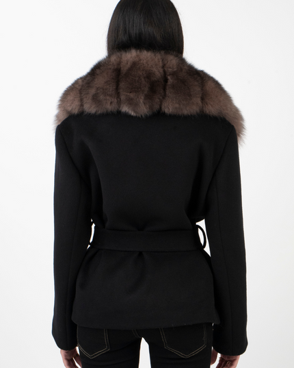 Women's Faux Fur Collar Tailored Winter Jacket