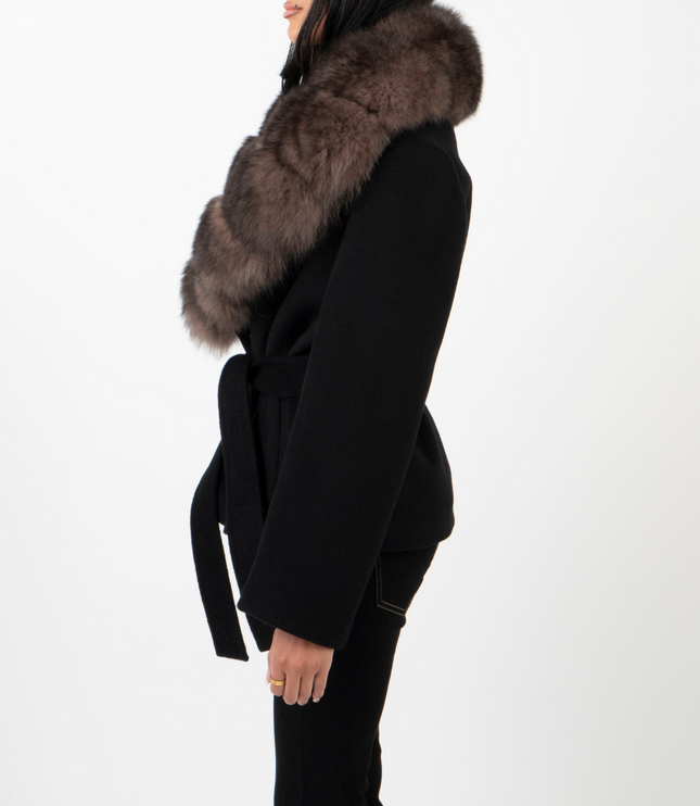 Women's Faux Fur Collar Tailored Winter Jacket