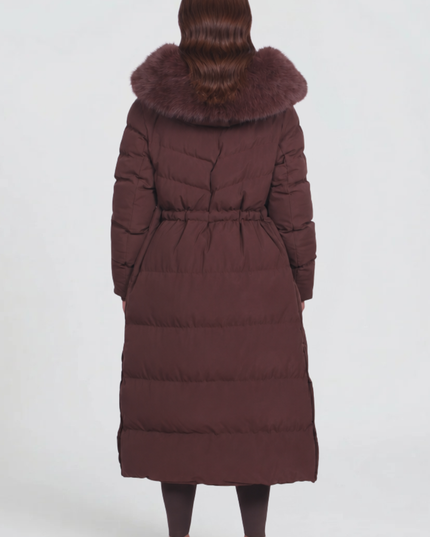 Women's Faux Fur Hooded Long Quilted Puffer Coat