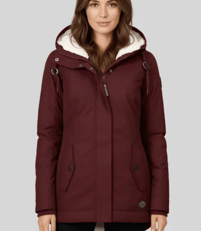 Women's Fleece Lined Hooded Longline Winter Parka Coat