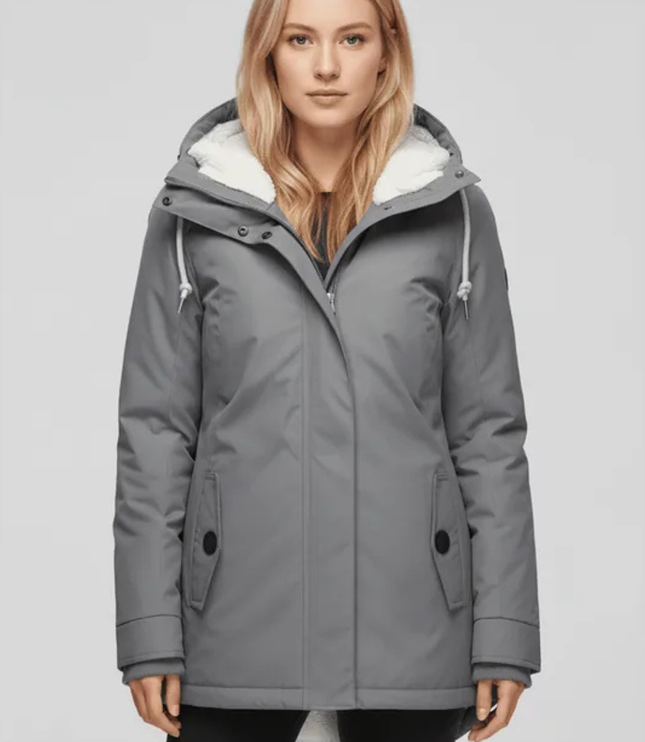Women's Fleece Lined Hooded Longline Winter Parka Coat