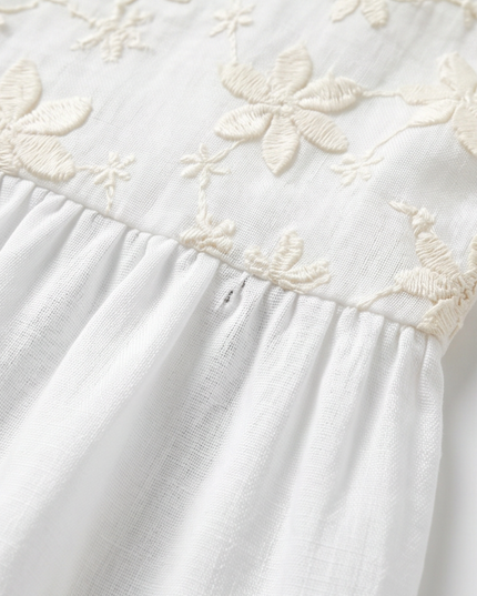 Women's Floral Embroidered Short Sleeve Blouse