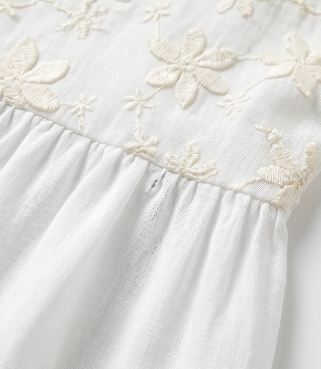 Women's Floral Embroidered Short Sleeve Blouse