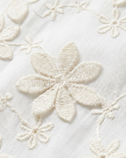 Women's Floral Embroidered Short Sleeve Blouse