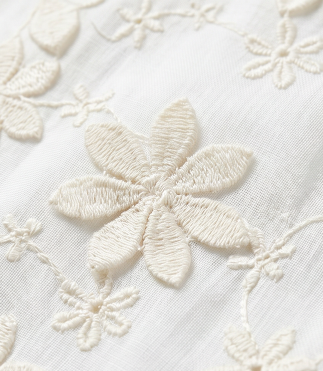 Women's Floral Embroidered Short Sleeve Blouse