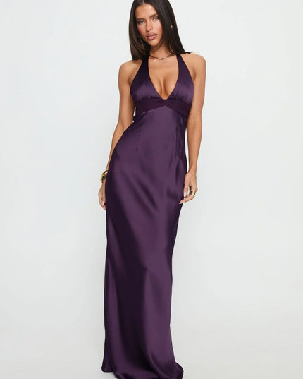 Women's Floral Halter Summer Wedding Guest Maxi Dress