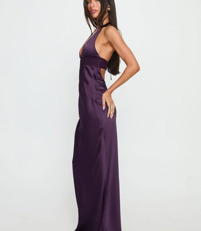 Women's Floral Halter Summer Wedding Guest Maxi Dress