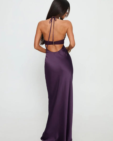 Women's Floral Halter Summer Wedding Guest Maxi Dress