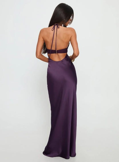 Women's Floral Halter Summer Wedding Guest Maxi Dress