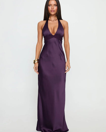 Women's Floral Halter Summer Wedding Guest Maxi Dress