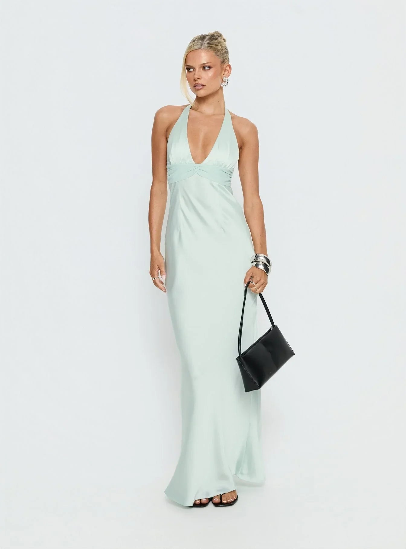 Women's Floral Halter Summer Wedding Guest Maxi Dress