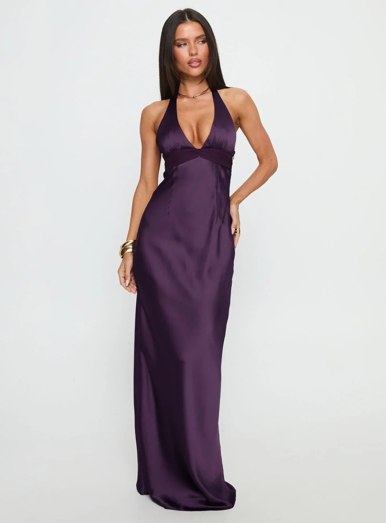 Women's Floral Halter Summer Wedding Guest Maxi Dress