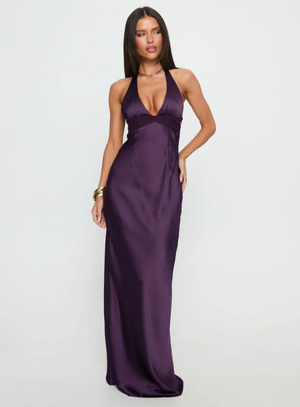 Women's Floral Halter Summer Wedding Guest Maxi Dress
