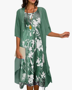 Green with Floral / S
