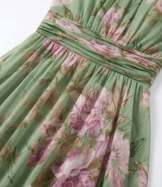 Women's Floral Print Halter Neck Summer Maxi Dress