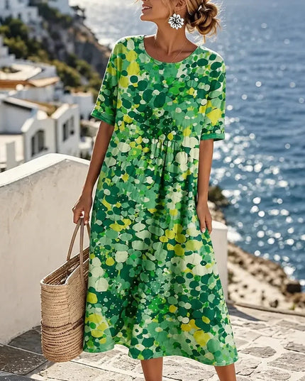 Women's Floral Print Relaxed Summer Midi Dress