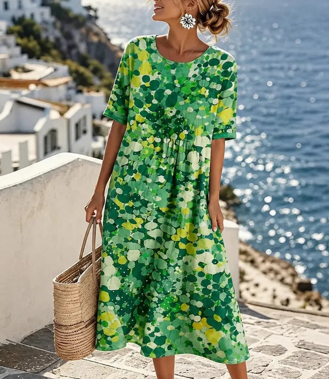 Women's Floral Print Relaxed Summer Midi Dress