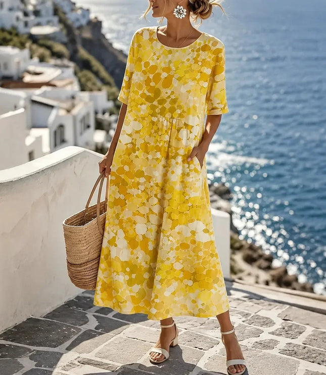 Women's Floral Print Relaxed Summer Midi Dress