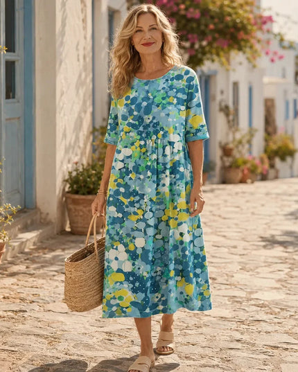 Women's Floral Print Relaxed Summer Midi Dress
