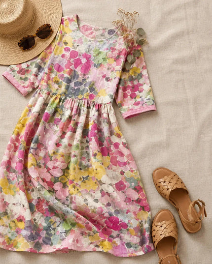 Women's Floral Print Relaxed Summer Midi Dress