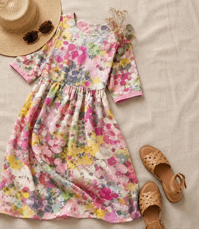 Women's Floral Print Relaxed Summer Midi Dress
