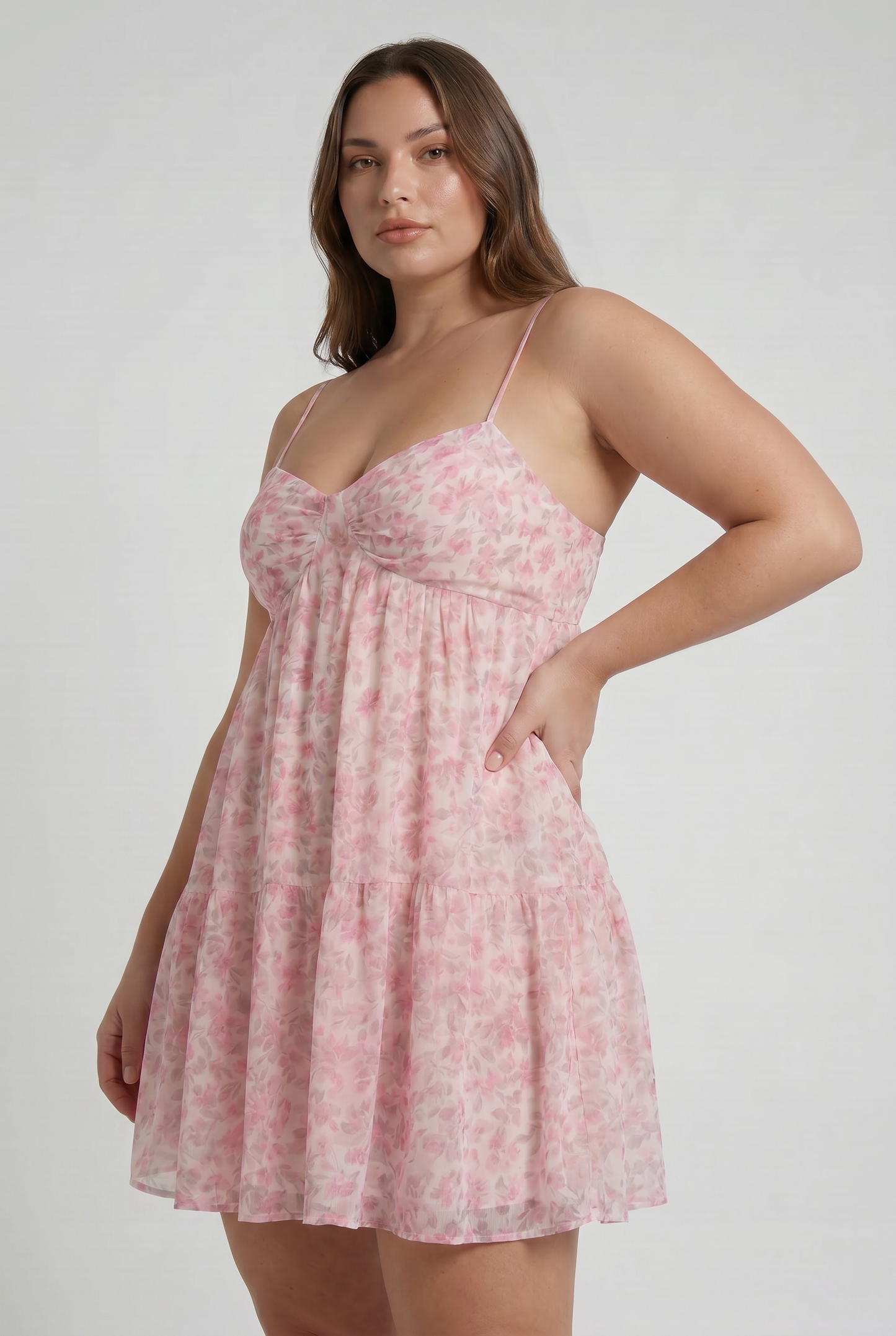 Women's Floral Short Sleeve Wedding Guest Mini Dress