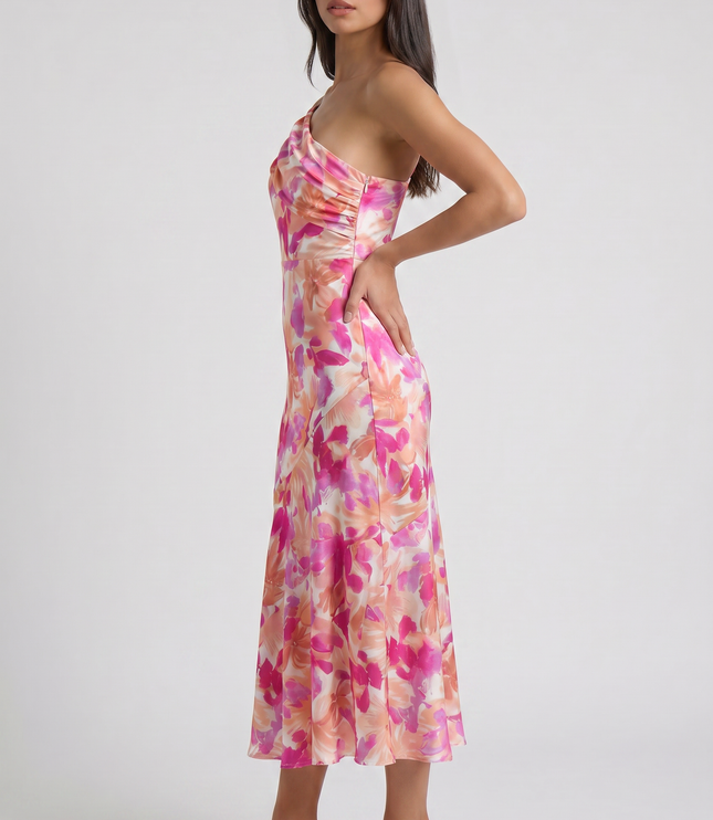 Women's Floral Spaghetti Strap Wedding Guest Maxi Dress