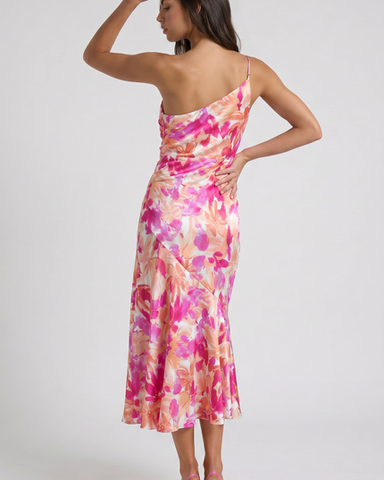 Women's Floral Spaghetti Strap Wedding Guest Maxi Dress