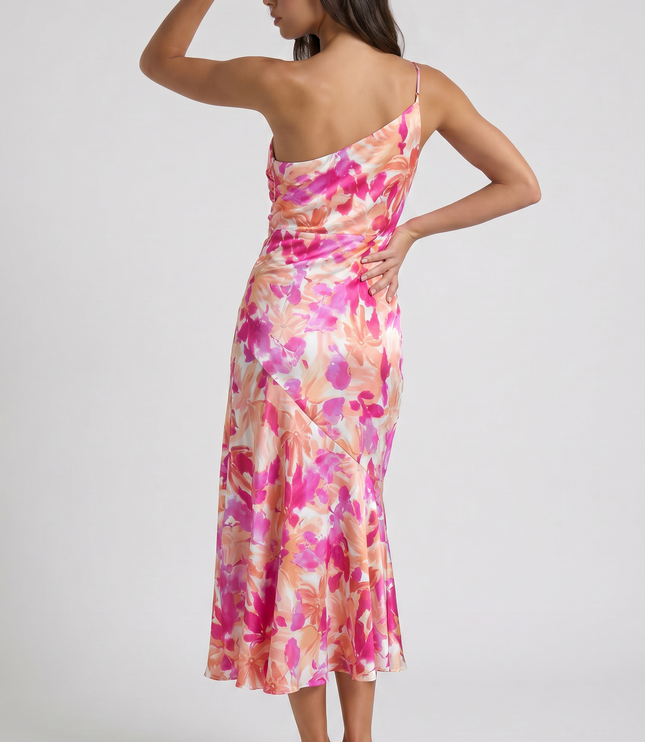 Women's Floral Spaghetti Strap Wedding Guest Maxi Dress
