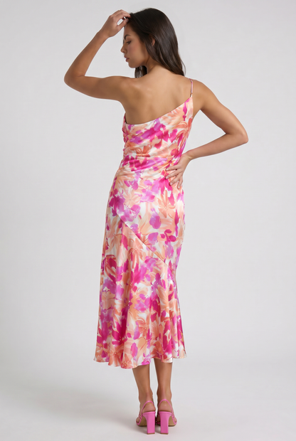 Women's Floral Spaghetti Strap Wedding Guest Maxi Dress