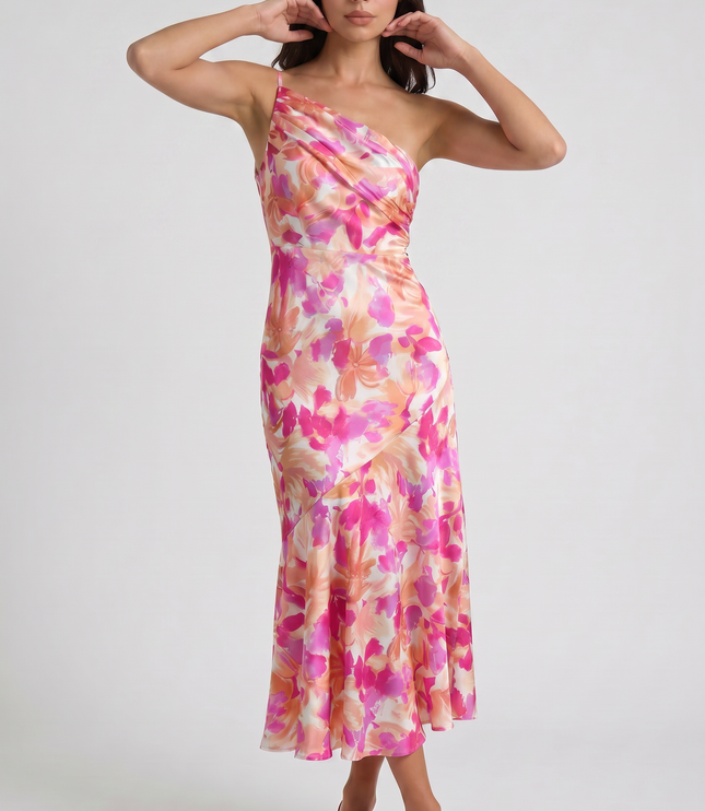 Women's Floral Spaghetti Strap Wedding Guest Maxi Dress