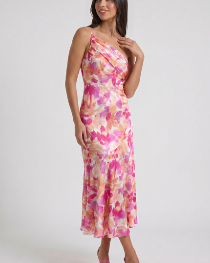 Women's Floral Spaghetti Strap Wedding Guest Maxi Dress