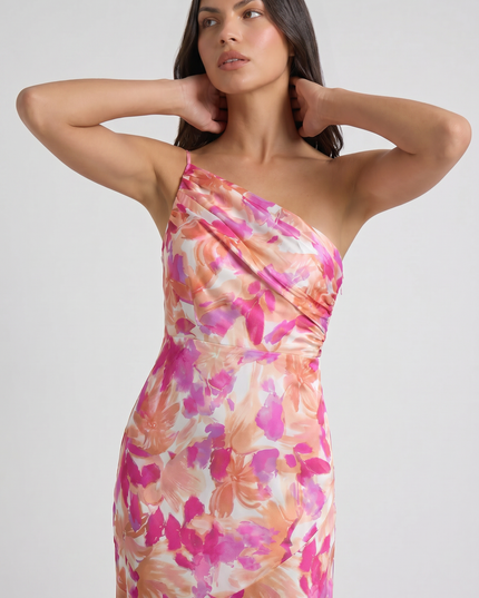 Women's Floral Spaghetti Strap Wedding Guest Maxi Dress