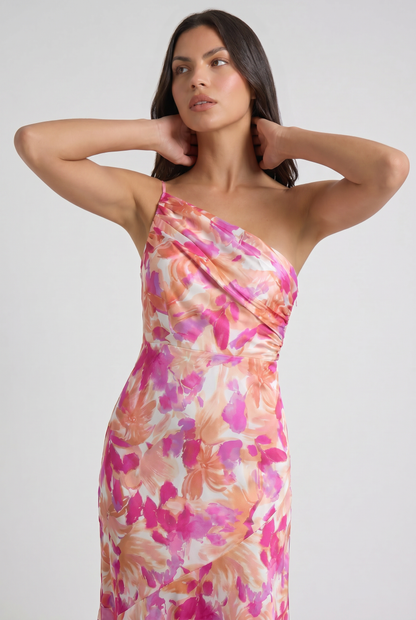 Women's Floral Spaghetti Strap Wedding Guest Maxi Dress