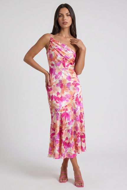 Women's Floral Spaghetti Strap Wedding Guest Maxi Dress